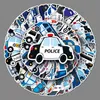 50st Cartoon Police Cars Stickers Kids 'Toy Car Stickers Alla typer av polisbil Graffiti -klistermärke för pojkar flickor