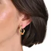 Hoop Earrings Trendy Irregular Gold Color Stud For Women Girls Geometric Gifts To Birthday Party Wedding Jewelry