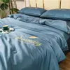 Sängkläder set broderi sommar cool quilt silkeslen andas queen cooling komfort is rayon filt textilförsörjning 231106