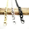Chains 12mm Gun Black Retro Jewerly Stainless Steel Necklace For Men Women Curb Cuban Chain Long 18"-36" Masculine Choker Drop