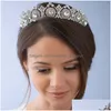 Coiffures style occidental couronne de mariée bandeau magnifique cristal mariée casque accessoires de cheveux diadèmes de mariage bijoux cadeau de fête D Dh6C5