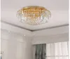 Ceiling Lights Golden Light Fixture Modern Clear K9 Crystal LED Lamp Round Flush Mounted Lighting Fitting Lustres