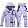 Other Sporting Goods New Ski Suit Winter Outdoor Windproof Waterproof Thickened Warm Breathable Snowboard Double Board Ski Clothing Solid Color HKD231106