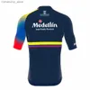 Jersey Cycling Sets 2023 Medellin - EPM Team Colombia Men Jersey Short Seve Rowerc Odzież z szorty śliniaka Ropa Ciclismo Q231107