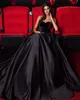 New Arrive Black Gothic Wedding Dress A-line Sweetheart Sleeveless Court Train Satin Bride Gowns 2024 Robe de Mariage Casamento