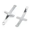 Charm Bracelets Cross Connectors Charms 10pcs Stainless Steel Double Hole Metal Pendant For Jewelry Making Bracelet Necklace