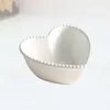 Tigelas mesa de casamento decoração de molho de cerâmica prato de porcelana aperitiva prato tigela de pratos em forma de coração