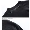 Men's T Shirts Winter Fleece Turtleneck Tshirt Men With Zipper Collar Velvet Long Sleeve Basic Bottoming Shirt Slim Fit Solid Color 2023