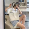 Pamas Set Frau 2 Stück Sommer Nachtwäsche Atmungsaktive Süße Nette Koreanische Version Kurzarm Shorts Lose Hause Tragen Weiblichen Anzug