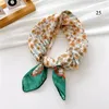 Scarves Cotton Linen Neck Scarf For Women Colorful Floral Handkerchief Small Shawls Office Lady Head Tie Female Bag Decor