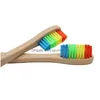 Engångs tandborstar naturliga bambu tandborste grossistmiljö trä regnbåge oral vård mjuk borst engångs tandborstar dhyra