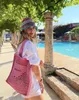 Ayna Kalite Tasarımcısı Tote Beach Bag Kadın Yaz Örgütü Naylon Deri Crossbody Under Koltuk Kavrama Çantaları Erkekler Ünlü Büyük Çantalar Klasik Bayan Büyük Omuz Çantaları