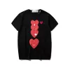 Spela Herr T-shirts Fashion Designer Red Heart Shirt Casual T-shirt Bomull broderad broderi Kort ärm Summer T-shirt 3xl 4xl G4HL#