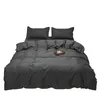 Bedding Sets Japanese Gray Solid Color Pattern Set 210x210 Duvet Cover Pillowcase 3pcs 200x220 Big Quilt