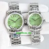 YF Factory Relógios Happy Sport 36mm 278582-3011 30mm 278590-3013 Relógio feminino de quartzo suíço mostrador verde pulseira de aço inoxidável relógios de pulso femininos