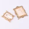 Decoratieve beeldjes Objecten Pophouse Miniatuur Vintage PO -frame Tabletop Display Foto meubels Home Decor Goud retro rechthoek