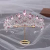 Elegancka księżniczka AB Crystal tiara korona dla dziewcząt weselnych luksusowa królowa purpurowe pałąki do włosów na nonstone