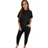 2024 Designer Jogger Anzüge Frauen Trainingsanzüge Sommer Outfits 2XL Kurzarm T-Shirt und Hosen Zweiteilige Sets Casual Print Sweatsuits Sportbekleidung Großhandel 8856-2