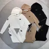 Kvinnor Tracksuits Two Pieces Set Hoodie Kvinnliga jackor byxor med bokstäver sida för lady sportkläder jumpers kvinna autunmn air bomull tröjor d3ny#