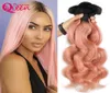 1B Roze Ombre Body Wave Braziliaans menselijk haarweefselbundels Virgin Peachy Ombre Hair Extensions y R Hair Extensions 3 bundels4886378