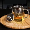 Värmebeständig glas tekanna med rostfritt stål te infusör Filter Flower Te Kettle Kung Fu Tea Set Puer Oolong tekanna