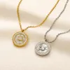 Collana girocollo di moda di design di lusso catena girocollo in argento 925 placcato oro 18 carati placcato in acciaio inossidabile lettera di marca collane con ciondolo per gioielli da donna regali d'amore C2019