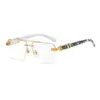 Fashionable luxury outdoor sunglasses Square half frame trimming leg wrapped flower decoration 18K Gold trend