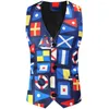 Men's Suits Casual Suit Coat Vest Pants 3 Pcs Set Steampunk Colorful Printed Party Dress Plaid Blazers Jacket Men Trousers Waistcoat