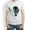 Camiseta masculina camiseta punk impressão alienígena masculina camiseta de camiseta harajuku engraçado tripulação de gola casual de manga curta verão camiseta branca