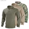 Men's Casual Shirts Men Tactical Shirts Army Combat Airsoft Tops Safari Hiking Long Sleeve Non-slip Military Hunting Clothing Fishing Camping Shirt Q231106