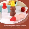 Dinnerware Sets 4 Pcs Bear Sauce Bottle Containers Squeeze Ketchup Salad Dressing Small Bottles Sauces Mini Tiny