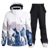 Andere sportartikelen -30 Kleurrijke Snow Mountain Man of vrouw ijspak Draag waterdicht winterkostuum Snowboardkleding Skisets Jassen + broek HKD231106