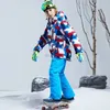 Inne artykuły sportowe nowe dzieci narciarskie garnitury Dziewczęce Kurtki dla chłopców zima na świeżym powietrzu snowboard ciepłe grube dzieci narciarskie spodnie śnieżne HKD231106