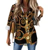 Blusas femininas gustav klimt blusa árvore da vida impressão padrão estético casual feminino rua moda camisa manga longa oversize topos