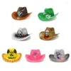 Berets Vintage Western Cowboy Hut Musik Festival Kostüm Prop JazzHat Cosplay Kopfbedeckung