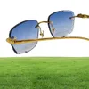 xury Brand Designer Popular Men Sunglasses Vintage Retro Diamond Cut Lens Square Rimless Sun Glasses Gold Mirror Frame Fashion Z1955139