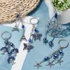 Porte-clés Longes L Lucky Evil Eye Porte-clés 5 styles Arbre de vie Charmes Papillon Étoile de mer Pendentifs Bleu Bonne Chance Porte-clés Amet A Am5Jq