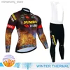 Cycling Jersey Sets JUMBO VISMA Bike Clothing Cycling Pants Man Uniform Jersey Set Mtb Winter Ma Bib Laser Cut Tricuta Sports Pro 2023 Suit Q231107