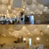 Other Event Party Supplies 30Pcs Chinese Paper Lanterns DIY Ball Lampion Hanging White Wedding Birthday Anniversaire Decor 412 inch Mix Size 230406