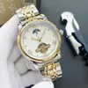 Relojes de pulsera VAC para 2023 Relojes para hombre Tourbillon Cuatro agujas Mecánico automático Wastch Alta calidad Top Marca de lujo Correa de cuero y acero Moda Fase lunar