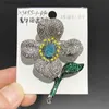 Pins Broschen Smaragd Blumenbroschen für Frauen Schwerindustrie Luxus Vollzirkonium Mode Brosche Pin Schmuck Mantel Jacke Zubehör Corsag Q231107