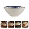 Conjuntos de louça de cerâmica Ramen Tigela Japonesa Sopa Instantânea Macarrão Arroz Tigelas Mão-Puxada Macarrão Tailandês Estudante Porcelana Doméstica