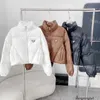 Mvl0 hommes de luxe femmes manteau bouffant hiver femme doudoune courte fermeture éclair conception chaud bas