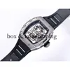 Ys Jb RM052-01 SUPERCLONE Active Tourbillon Montres Montre-bracelet Skull Designer Rm52 Diamant Creux Automatique Mechanica Ceramic543 Montres de luxe