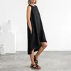 Casual Dresses Linen Women's Dress Sleeveless Asymmetric Summer Elegant Party for Women With Pockets Vestido Feminino