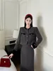 Work Dresses Fall Fashion Celebrity 2 Piece Suits Long Dress Two Set For Women Elegant Black Burgundy 2pc Short Jacket&Midi Skirt Sets