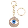 مفاتيح حبل الحبل L Blue Evil Evil Eye Ring Ring Presh Handbag Presh Hanging Tarch with Carabiner Clip Car Rearview Mirror Ornament Ammcy