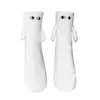 Mulheres meias criativa sucção magnética algodão toe 3d mão no clube celebridade casal mid tubo com ímã 2023