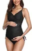 Moderskap Swimwears Sexiga kvinnor Swimsuit Maternity Tankinis Women Summer Solid Swimsuit Beachwear Gravid Suit 230404