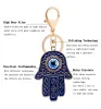 Portachiavi Cordini L Evil Eye Portachiavi Anello Hamsa Mano di Fatima con strass di cristallo Resina Lucky Nazar Amet Devils Palm Charm Key Am4E7